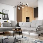 Canapé d'angle moderne gris clair Cadiz