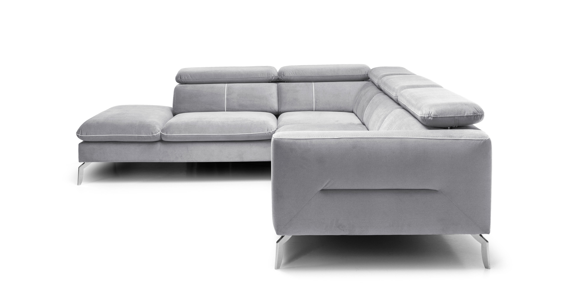 canapé d'angle moderne tissu gris clair