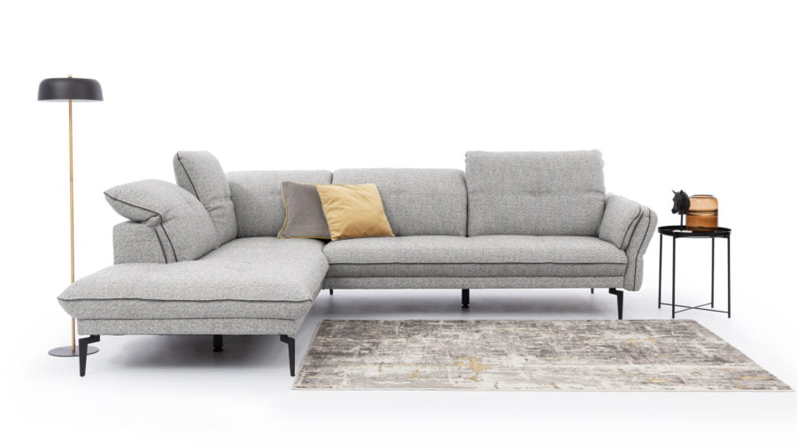 Canapé d'angle moderne gris clair cadiz