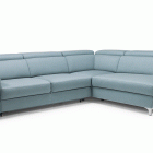 Canapé d'angle en tissu bleu gris nova